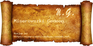 Miserovszki Gedeon névjegykártya
